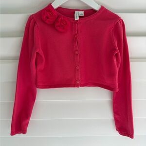 Janie and Jack Bright Pink Button Down Cardigan